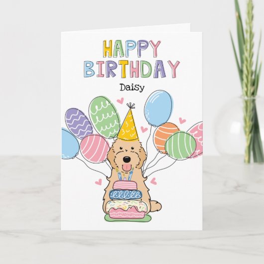Abrikoos Cockapoo Cavapoo Hond Gelukkige Verjaarda Kaart (Voorkant)