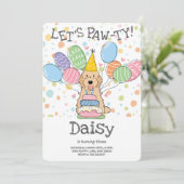 Abrikoos Cockapoo Cavapoo Hond Verjaardagsfeest Kaart (Staand voorkant)