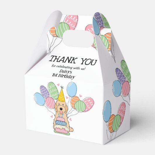 Abrikoos Cockapoo Cavapoo Verjaardag Dank u Bedankdoosjes (Voorkant Zijde)