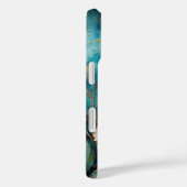Abrikoos Cosmos bloem op turquoise achtergrond Case-Mate iPhone Case (Achterkant / Rechts)