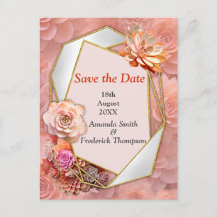 Abrikoos Crush Succulente Kleuren voor 2024 Aankondigingskaart