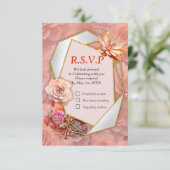 Abrikoos Crush Succulente Kleuren voor 2024 RSVP Kaartje (Staand voorkant)