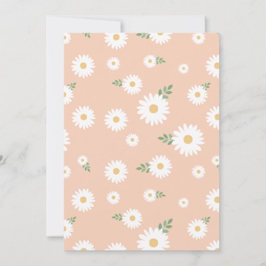 Abrikoos Daisy 60ste verjaardag uitnodiging (Achterkant)