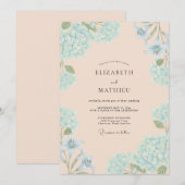 Abrikoos elegante lente bruiloft kaart (Voorkant / Achterkant)