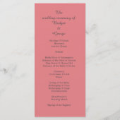 abrikoos elegante minimale bruiloft programmakaart (Achterkant)