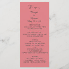 abrikoos elegante minimale bruiloft programmakaart