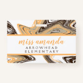 abrikoos en chocoladestreken KANTOOR HALL PASS Badge (Achterkant)