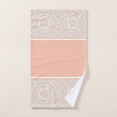 Abrikoos en grijs moderne Mandala Bad Handdoek (Handdoek)
