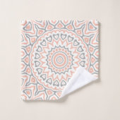 Abrikoos en grijs moderne Mandala Bad Handdoek (Wasdoekje)