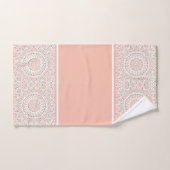 Abrikoos en grijs moderne Mandala Bad Handdoek (Handdoek)