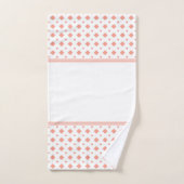 Abrikoos en wit diamantpatroon bad handdoek (Handdoek)