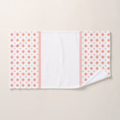 Abrikoos en wit diamantpatroon bad handdoek (Handdoek)
