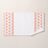 Abrikoos en wit zeshoekig patroon bad handdoek (Handdoek)