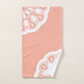 Abrikoos en witte abstracte moderne mandala bad handdoek (Handdoek)