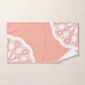 Abrikoos en witte abstracte moderne mandala bad handdoek (Handdoek)