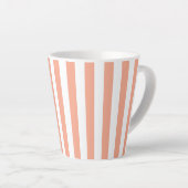 Abrikoos en witte verticale strepen latte mok (Rechterhoek)