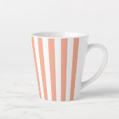 Abrikoos en witte verticale strepen latte mok (Rechts)