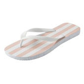 Abrikoos en witte verticale strepen teenslippers (Schuin)
