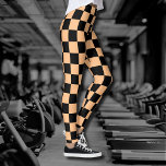 Abrikoos en Zwart Geruite Vintage Leggings<br><div class="desc">Abrikoos en Zwart Geruite Vintage</div>