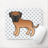 Abrikoos Engelse Mastiff Lieve Cartoon Hond Muismat (Met muis)