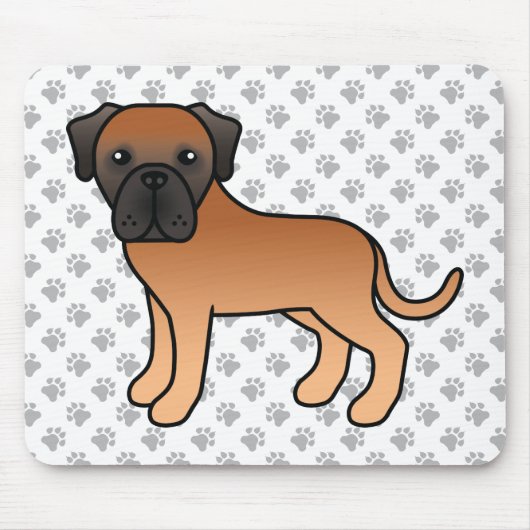 Abrikoos Engelse Mastiff Lieve Cartoon Hond Muismat (Voorkant)