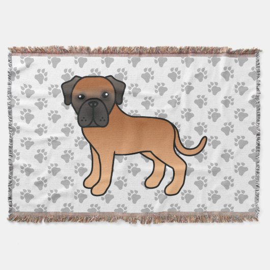 Abrikoos Engelse Mastiff Schattige Cartoon Hond Deken (Voorkant)