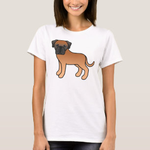 Abrikoos Engelse Mastiff Schattige Cartoon Hond T-shirt
