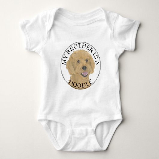 Abrikoos Golden Doodle Hond Grote Broer Romper (Voorkant)