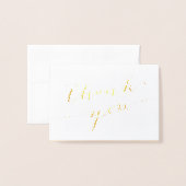 Abrikoos Gouden Folie Bruiloft Dank u Kaart (Voorkant met envelop)
