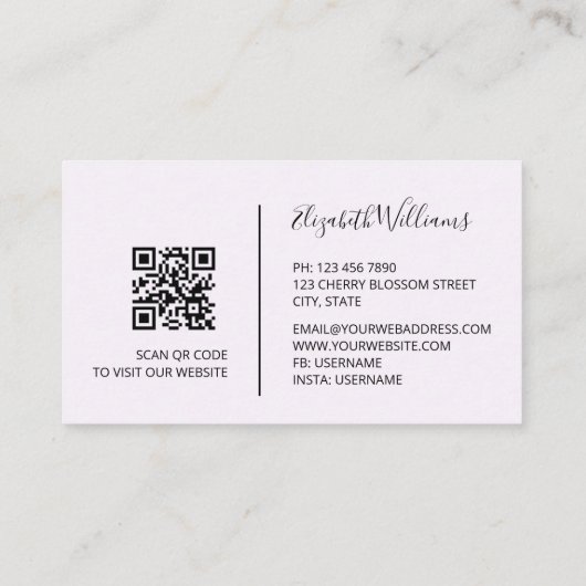 Abrikoos gouden inkt marmer | QR-code Visitekaartje (Achterkant)