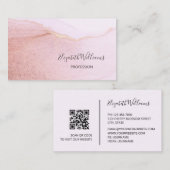 Abrikoos gouden inkt marmer | QR-code Visitekaartje (Voorkant / Achterkant)