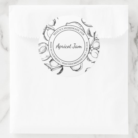 Abrikoos Jam Sketch Modern label (Tas)