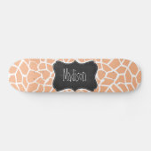 Abrikoos Kleur Giraffe Print; schoolbord Skateboard (Horizontaal)