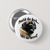 Abrikoos Mastiff Straf de Deed Button (Voorkant /achterkant)