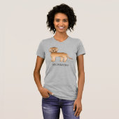 Abrikoos Mini Goldendoodle Cartoon Hond & Tekst T-shirt (Voorkant volledig)