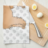 Abrikoos Mini Goldendoodle Schattige Cartoon Hond  Theedoek (Quarter Fold)