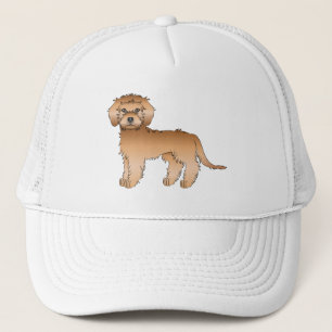Abrikoos Mini Goldendoodle Schattige Cartoon Hond Trucker Pet