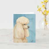 Abrikoos miniatuur poedel hond Art Note Kaart (Gele Bloem)