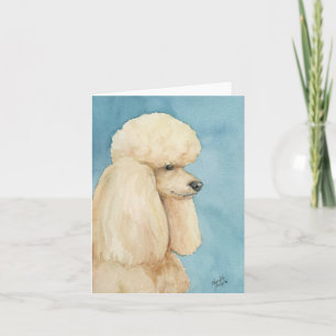 Abrikoos miniatuur poedel hond Art Note Kaart