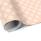 Abrikoos monochroom stippenpatroon cadeaupapier (Rol Hoek)