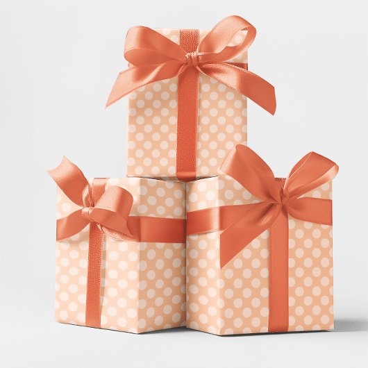 Abrikoos monochroom stippenpatroon cadeaupapier