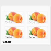 Abrikoos of perziken rechthoekige sticker (Vel)