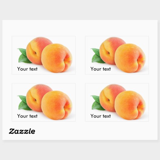Abrikoos of perziken rechthoekige sticker (Vel)