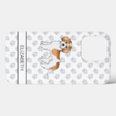 Abrikoos Parti-kleur Mini Goldendoodle Hond & Naam Case-Mate iPhone Case (Achterkant (horizontaal))
