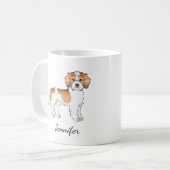 Abrikoos Parti-kleur Mini Goldendoodle Hond & Naam Koffiemok (Voorkant links)
