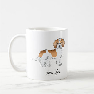 Abrikoos Parti-kleur Mini Goldendoodle Hond & Naam Koffiemok