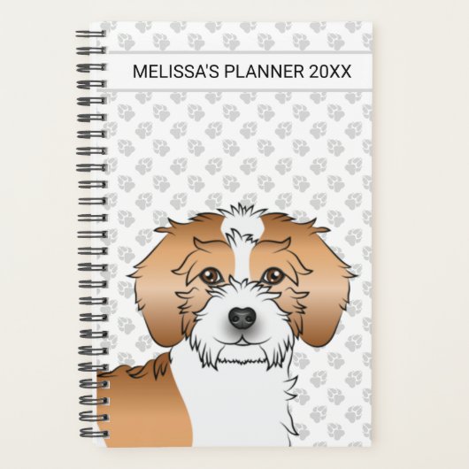Abrikoos Parti-kleur Mini Goldendoodle Hond Planner (Voorkant)