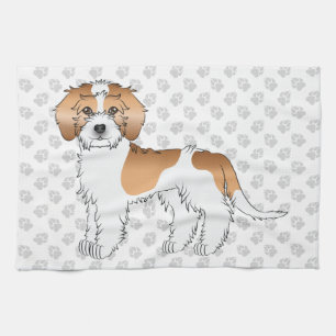 Abrikoos Parti-kleur Mini Goldendoodle Hond & Poot Theedoek