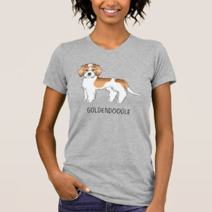 Abrikoos Parti-kleur Mini Goldendoodle Hond & Teks T-shirt