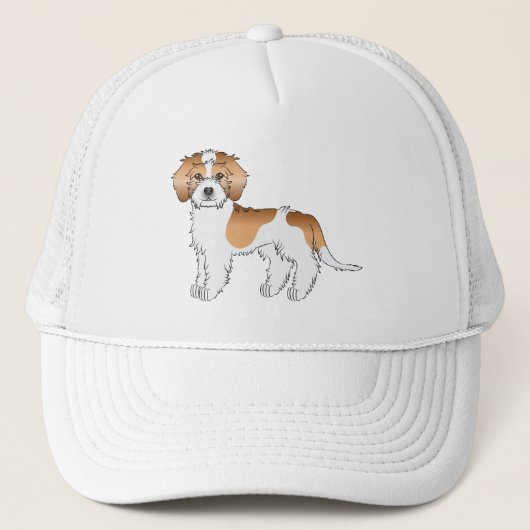 Abrikoos Parti-kleur Mini Goldendoodle Hond Trucker Pet (Voorkant)